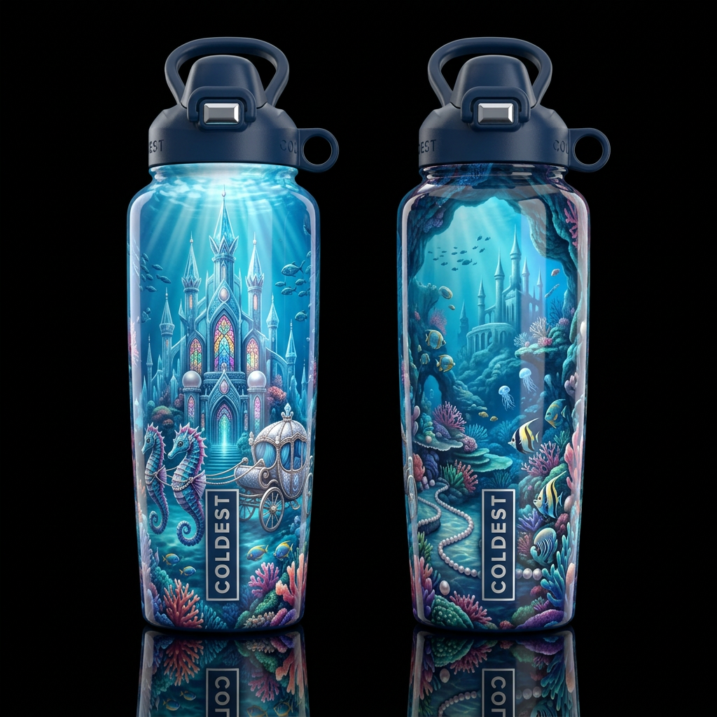 Coral Crown water bottle design