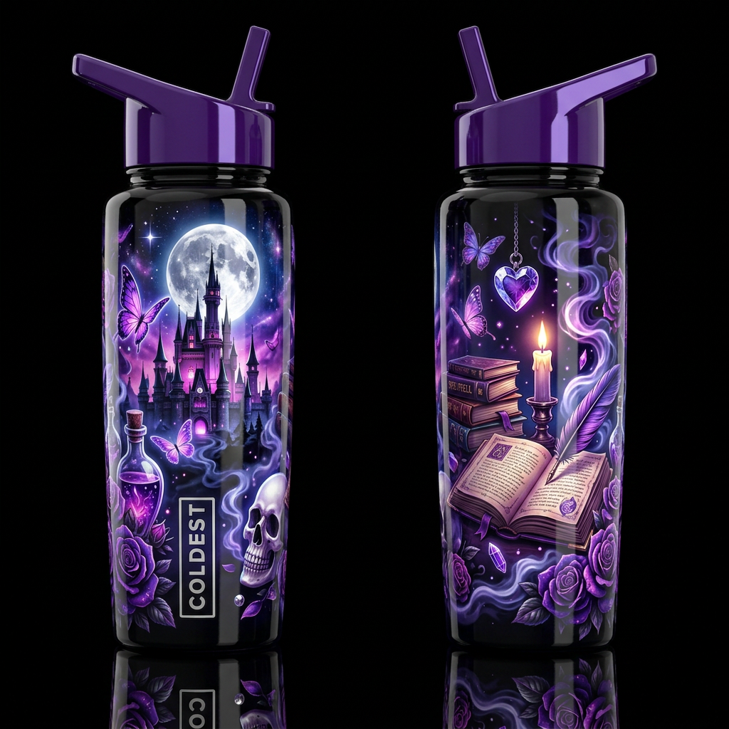 Castle of Shadows water bottle design