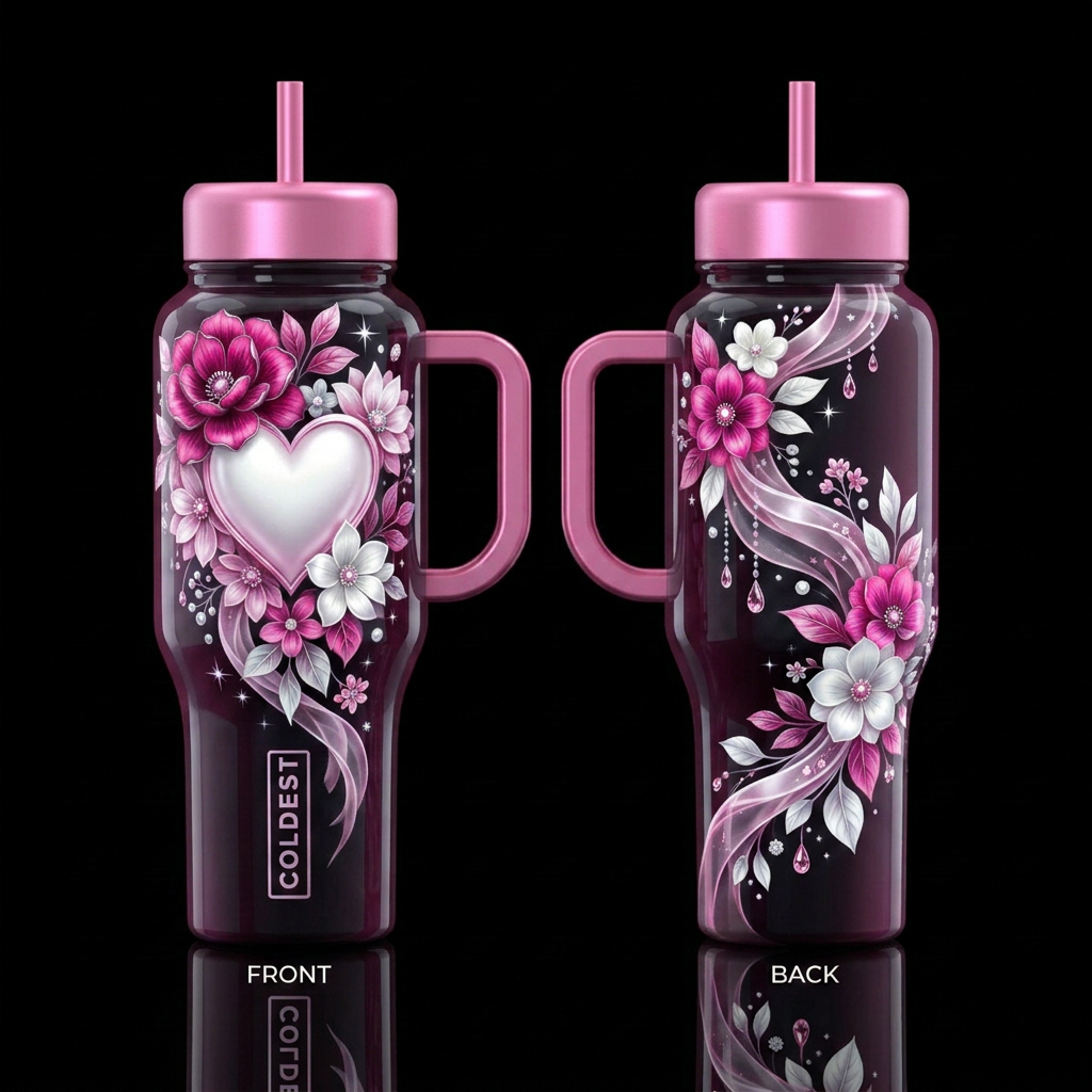 Love ever after water bottle design