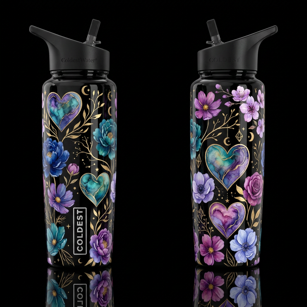 Garden of love water bottle design