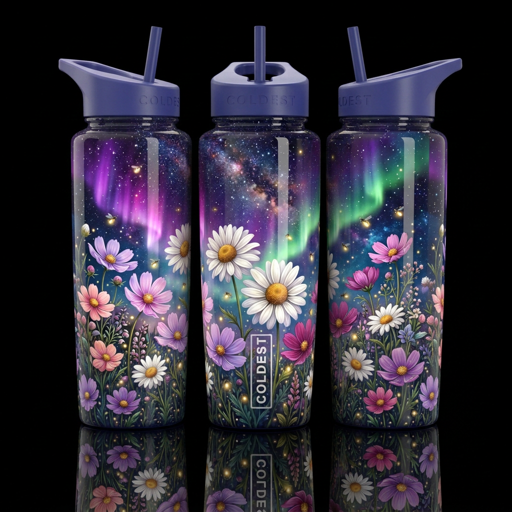 Aurora Garden water bottle design