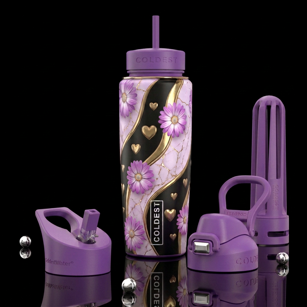Cupid’s Lavender Garden water bottle design