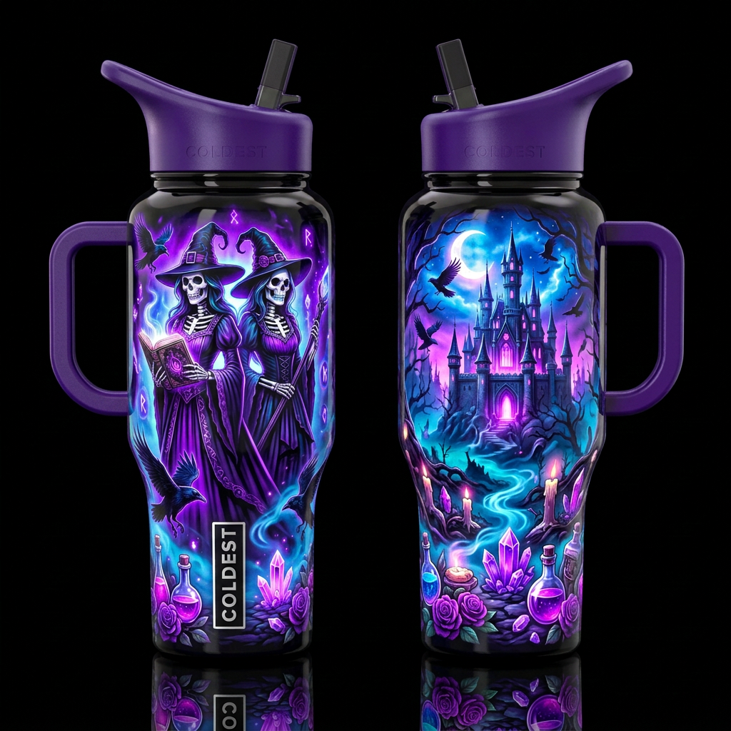 Midnight coven 3 water bottle design