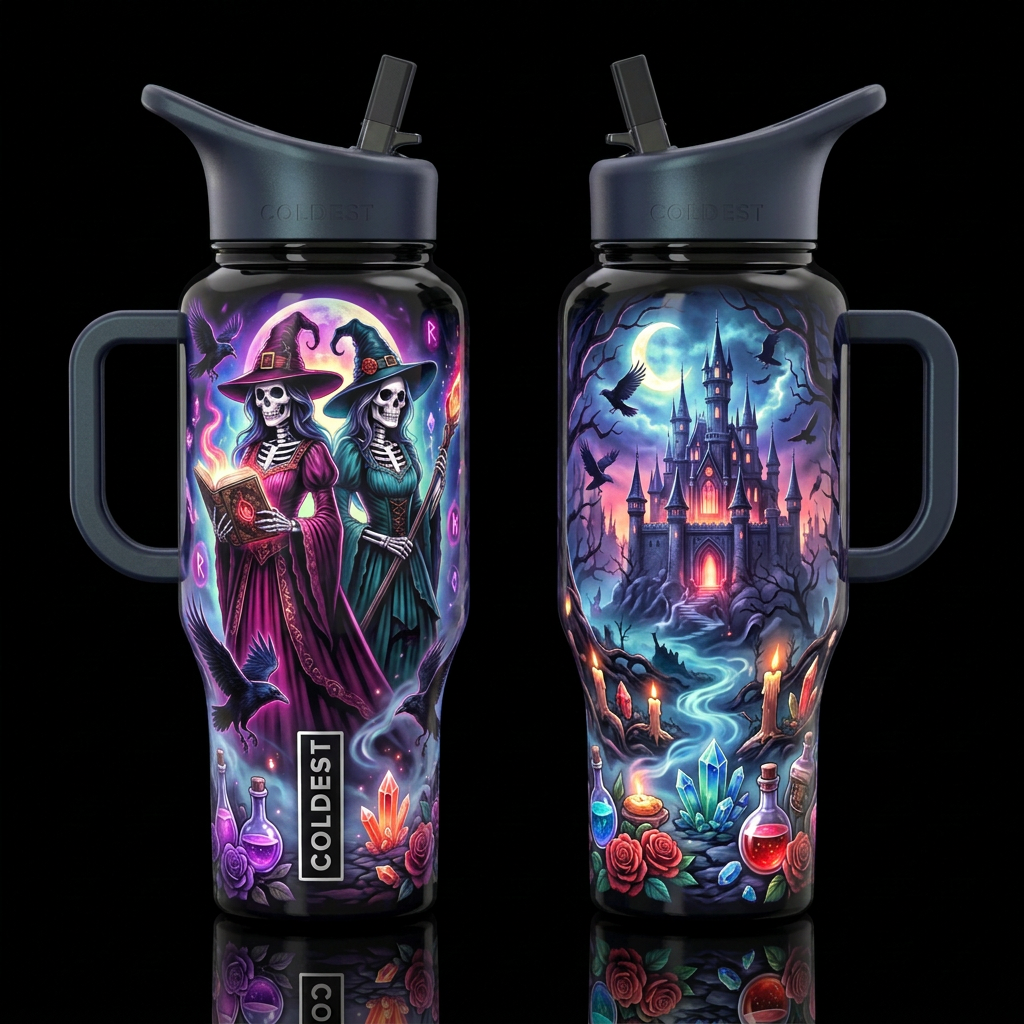 Midnight coven 4 water bottle design