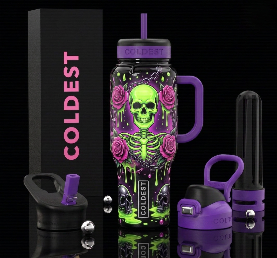 Toxic Till Death “Glowie” water bottle design