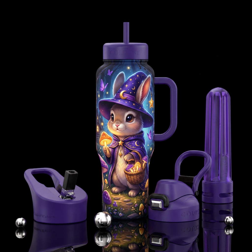 Hare of Enchantment water bottle design