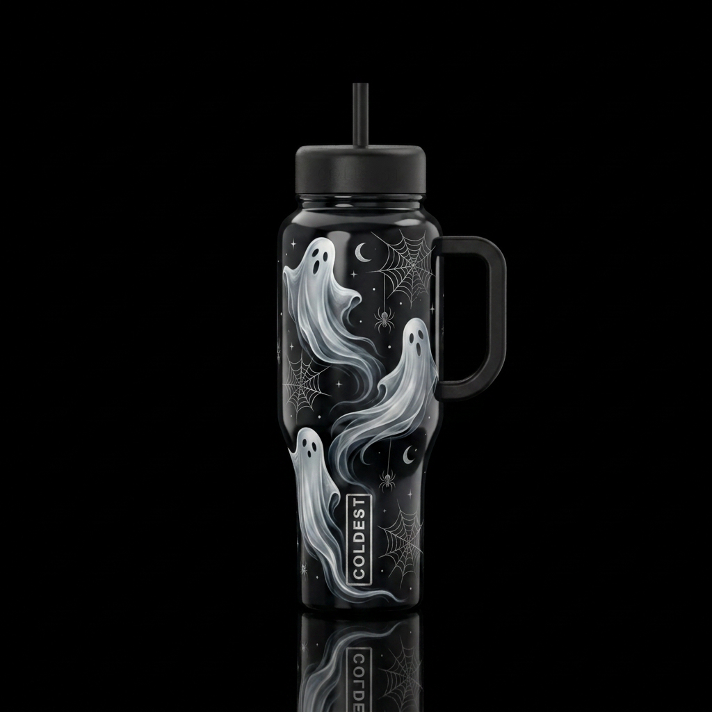 Ghostly Whispers water bottle design