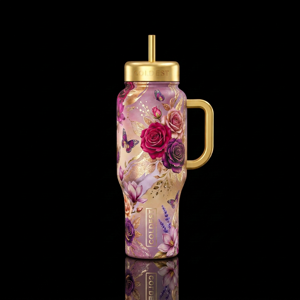 Make the silver gold water bottle design