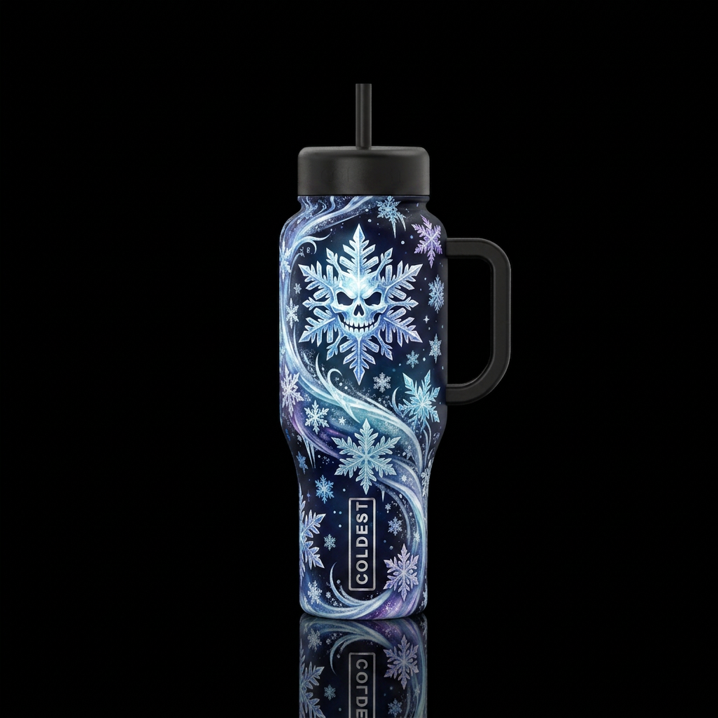 Frozen in Forever (winter/snow/skull)2 water bottle design