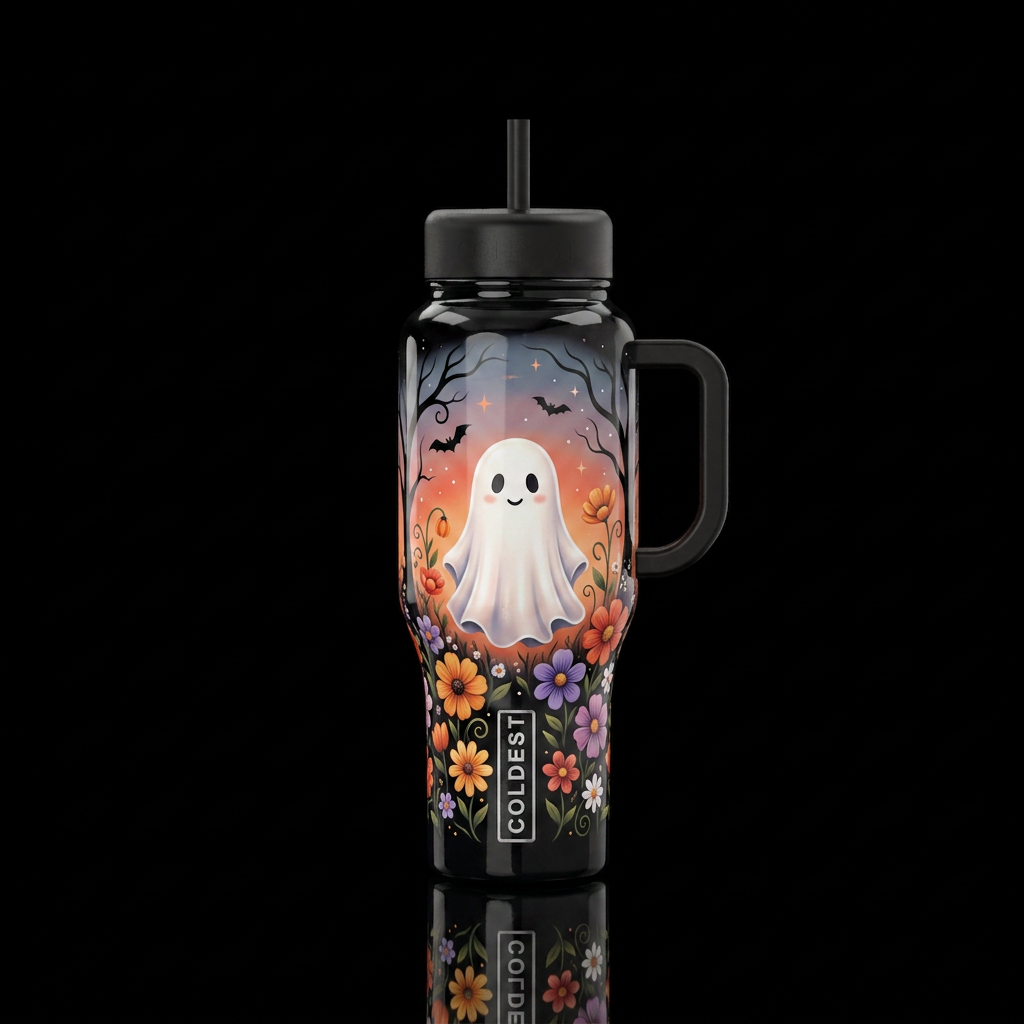 Boo-tifully in Bloom water bottle design
