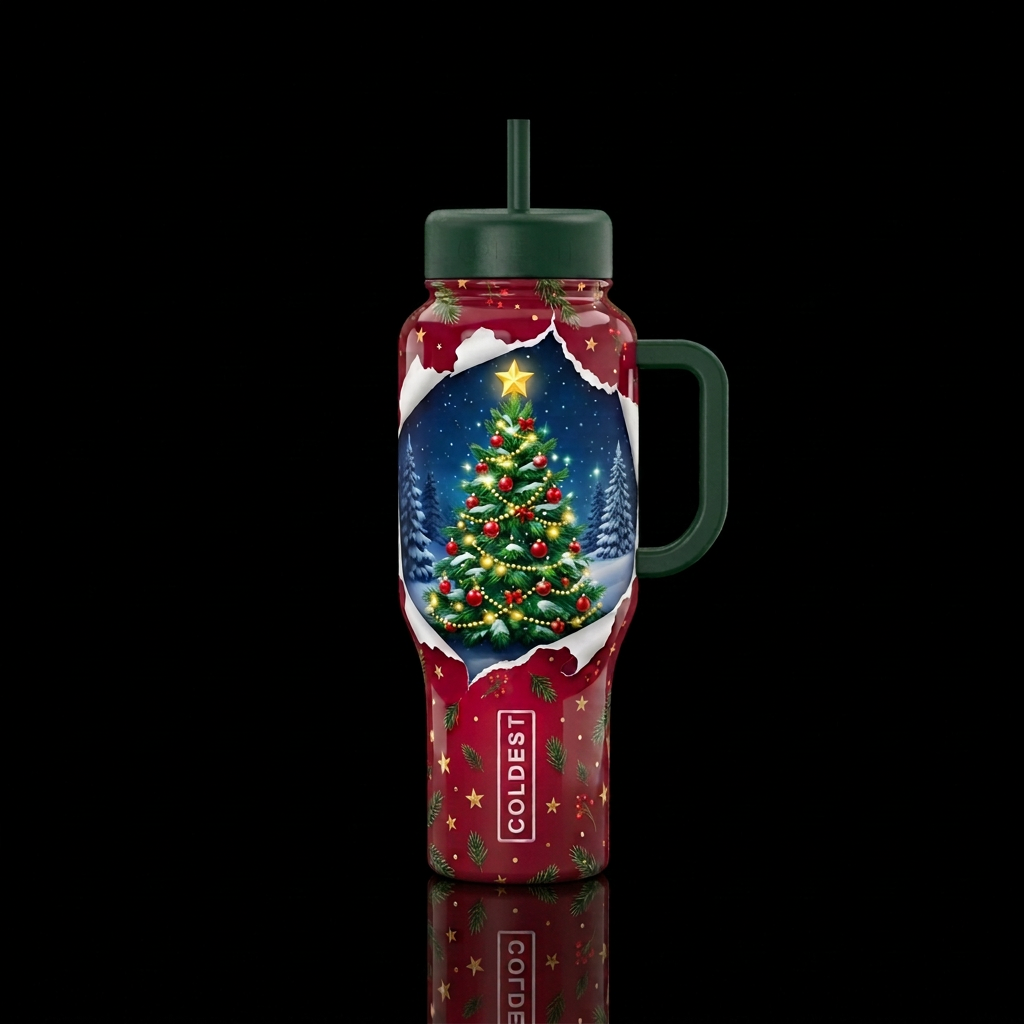 Unwrap the magic of Christmas water bottle design