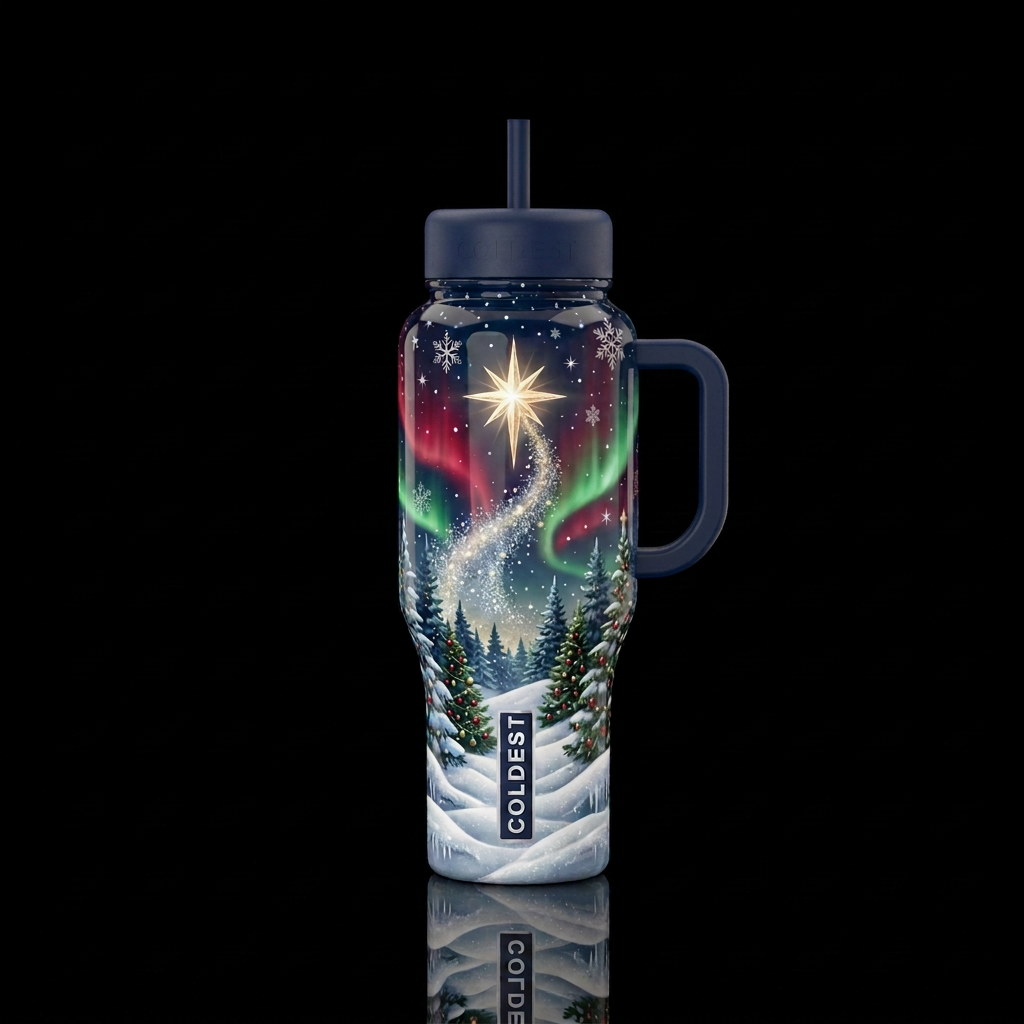 The Magic of Christmas water bottle design