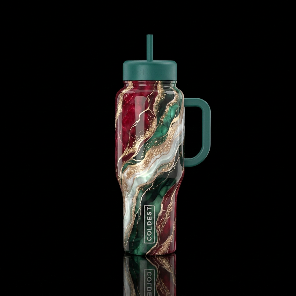 Christmas elixir (with more gold) water bottle design