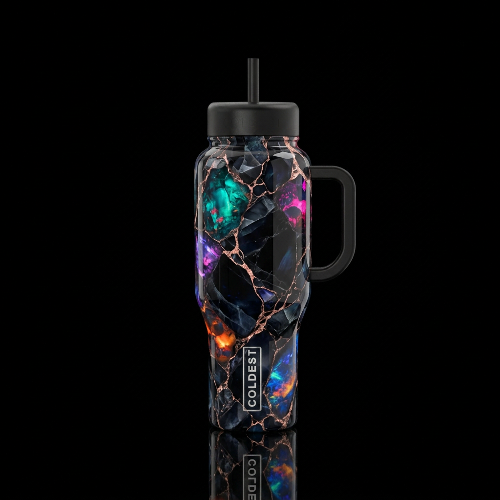 Prismatic Obsidian Elixir water bottle design