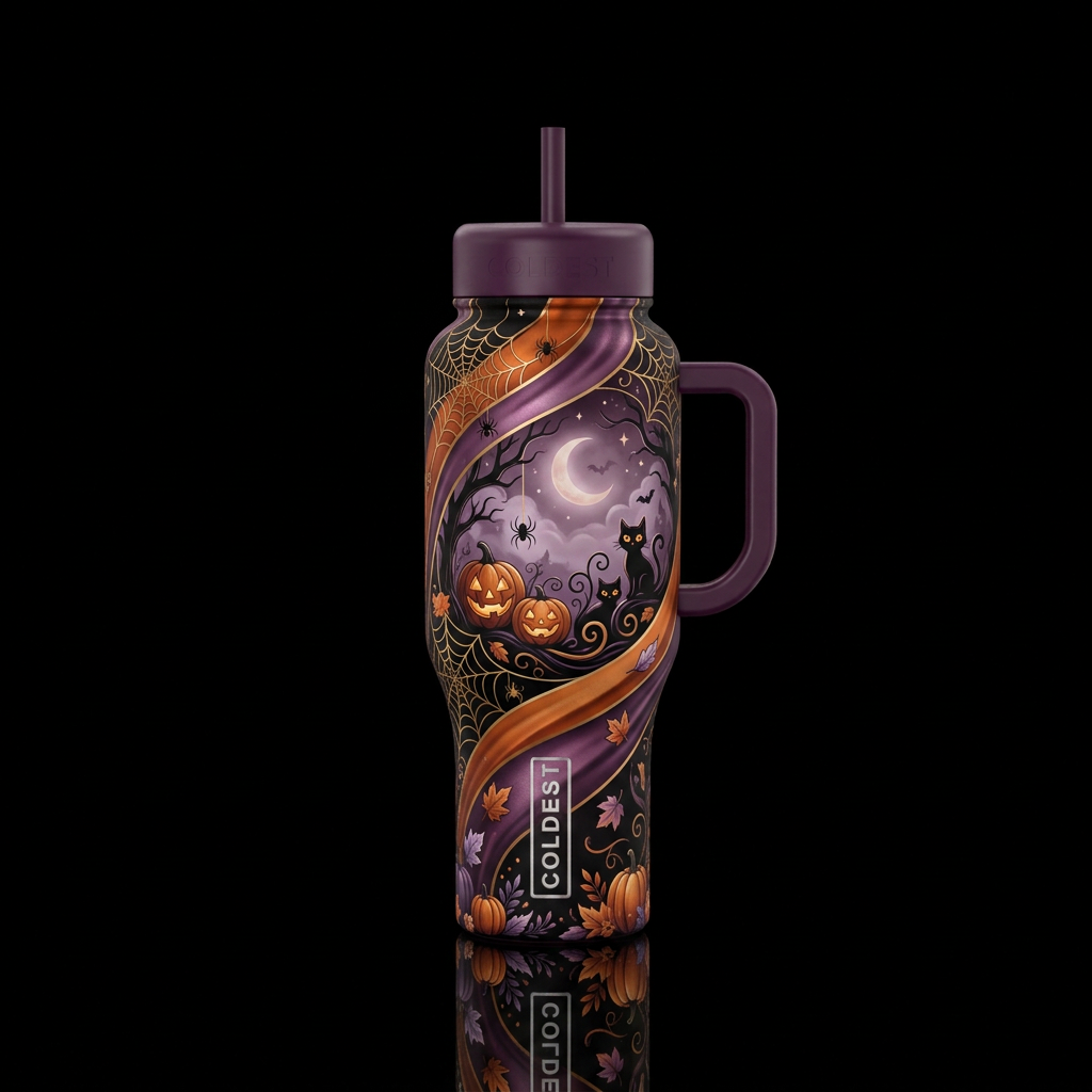 A Twist of Halloween, water bottle design