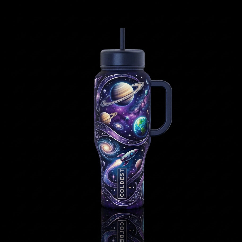 A Cosmic Journey water bottle design