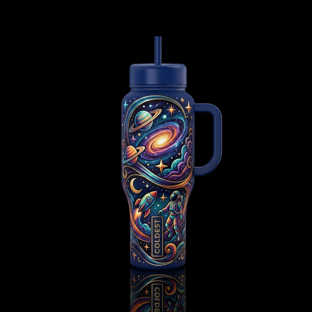 Cosmic Voyage water bottle design