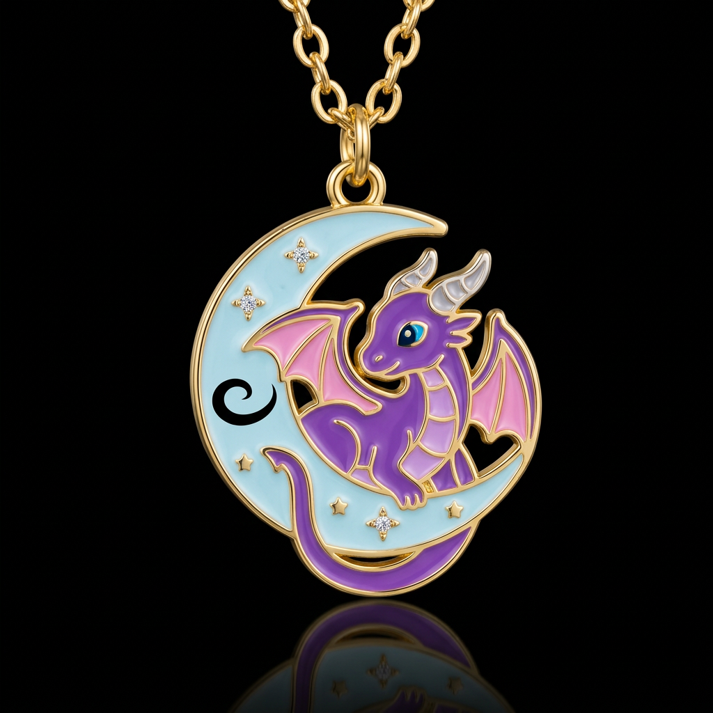 Moon dragon water bottle design