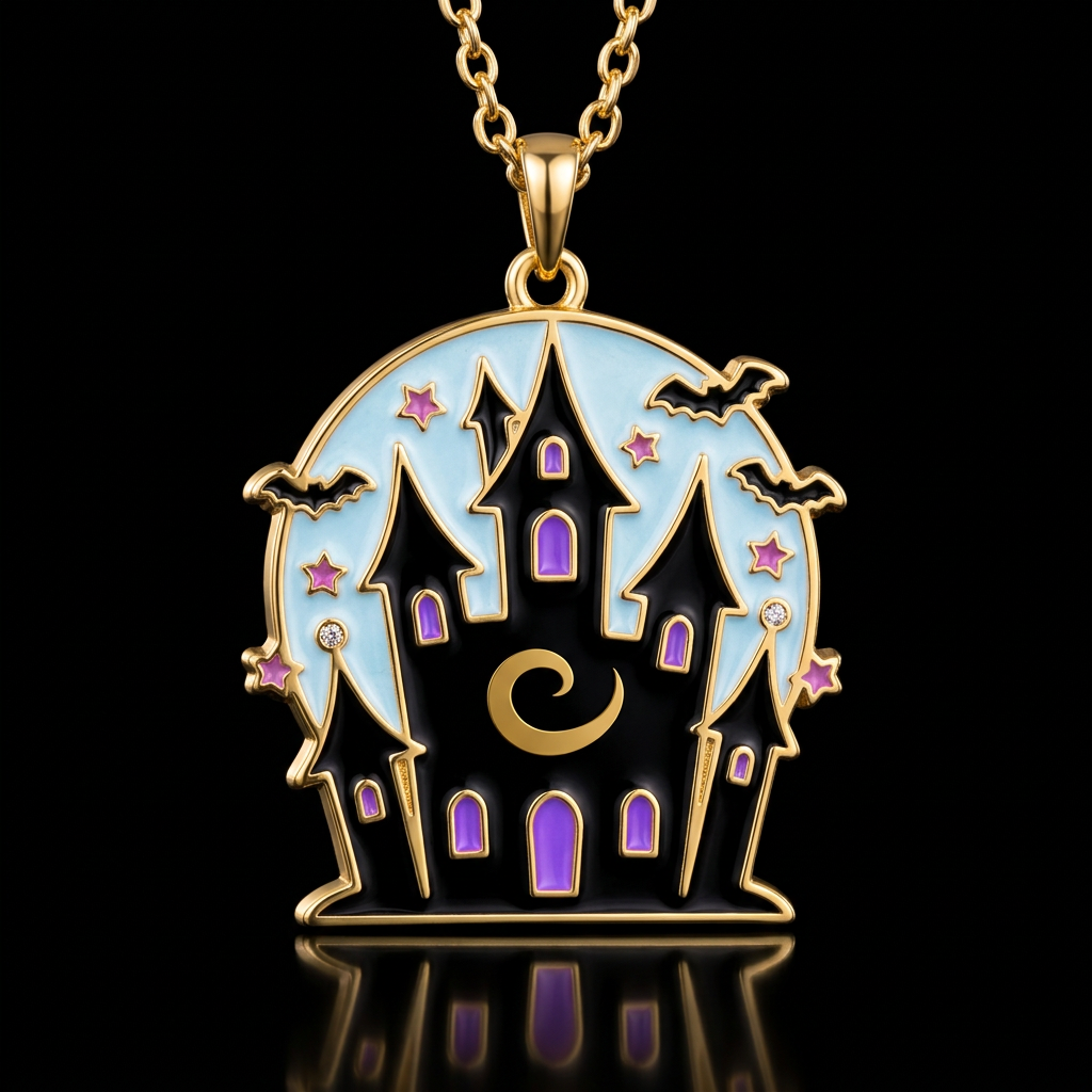 Haunted castle water bottle design
