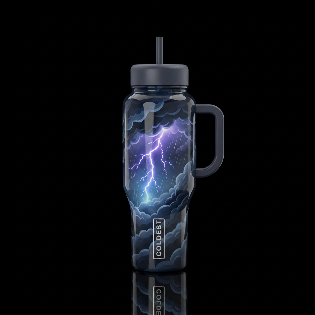 Dark storm water bottle design
