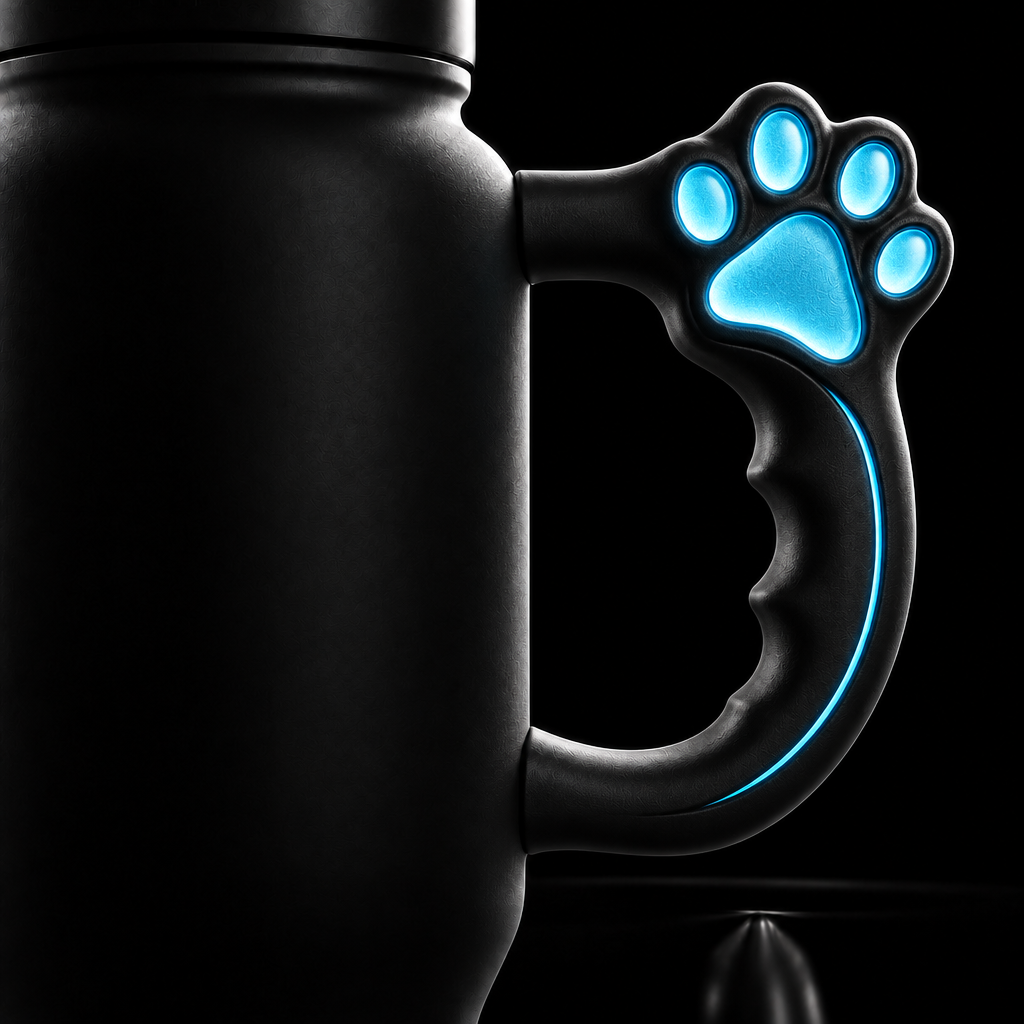 Paw glowie water bottle design