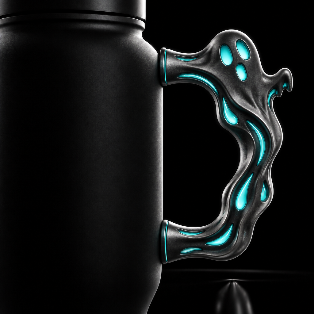 Glowie ghost water bottle design