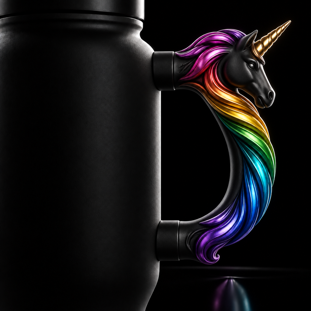 Unicorn rainbow water bottle design