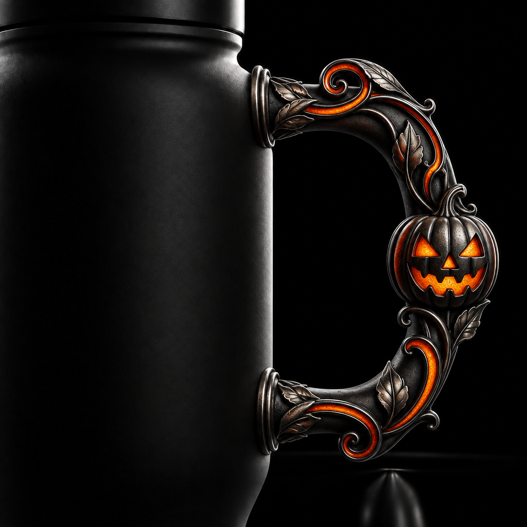 Jack o lantern water bottle design