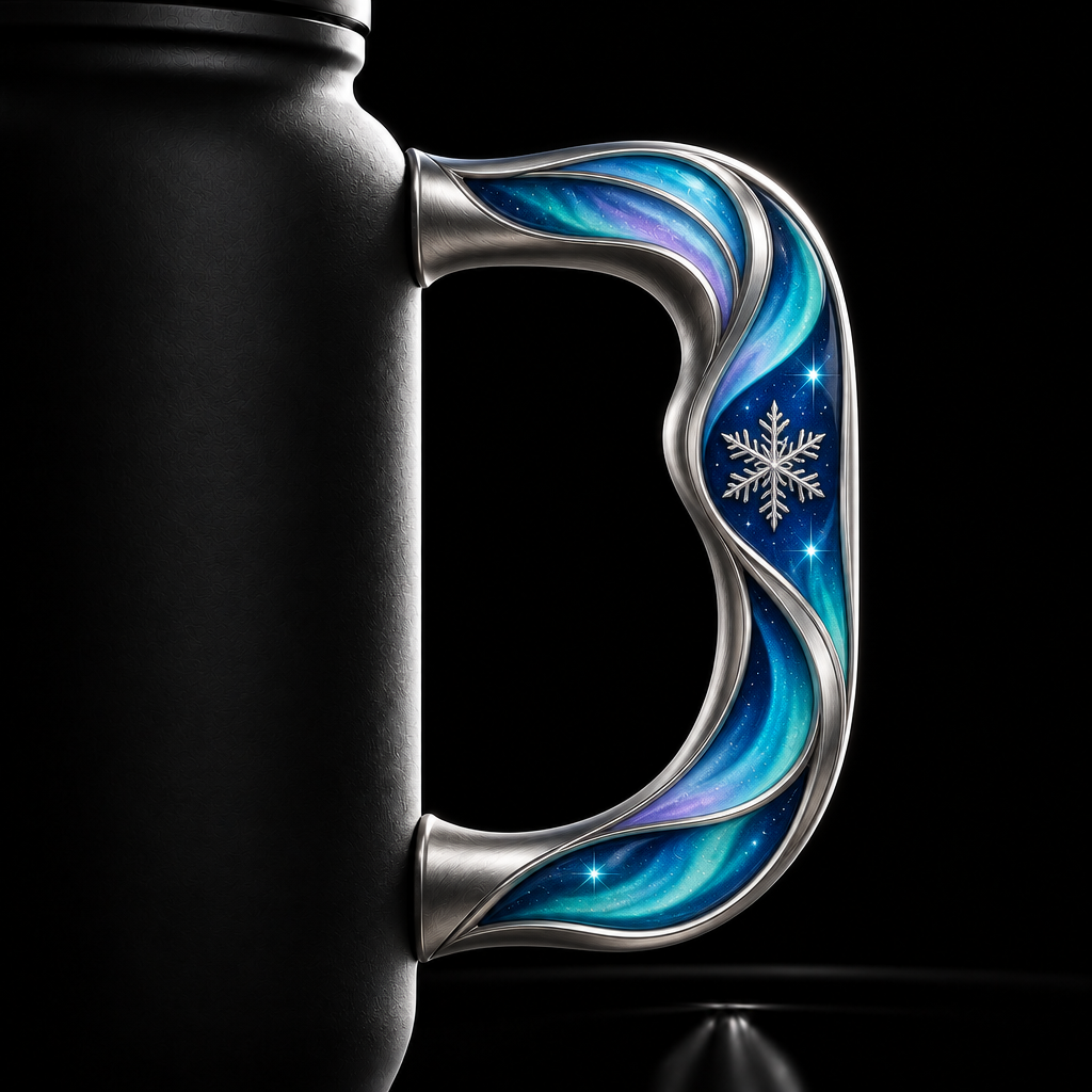Aurora snow water bottle design