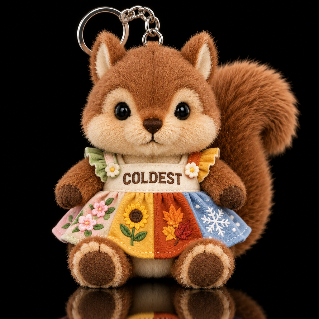 Ms Squirrely Seasons water bottle design