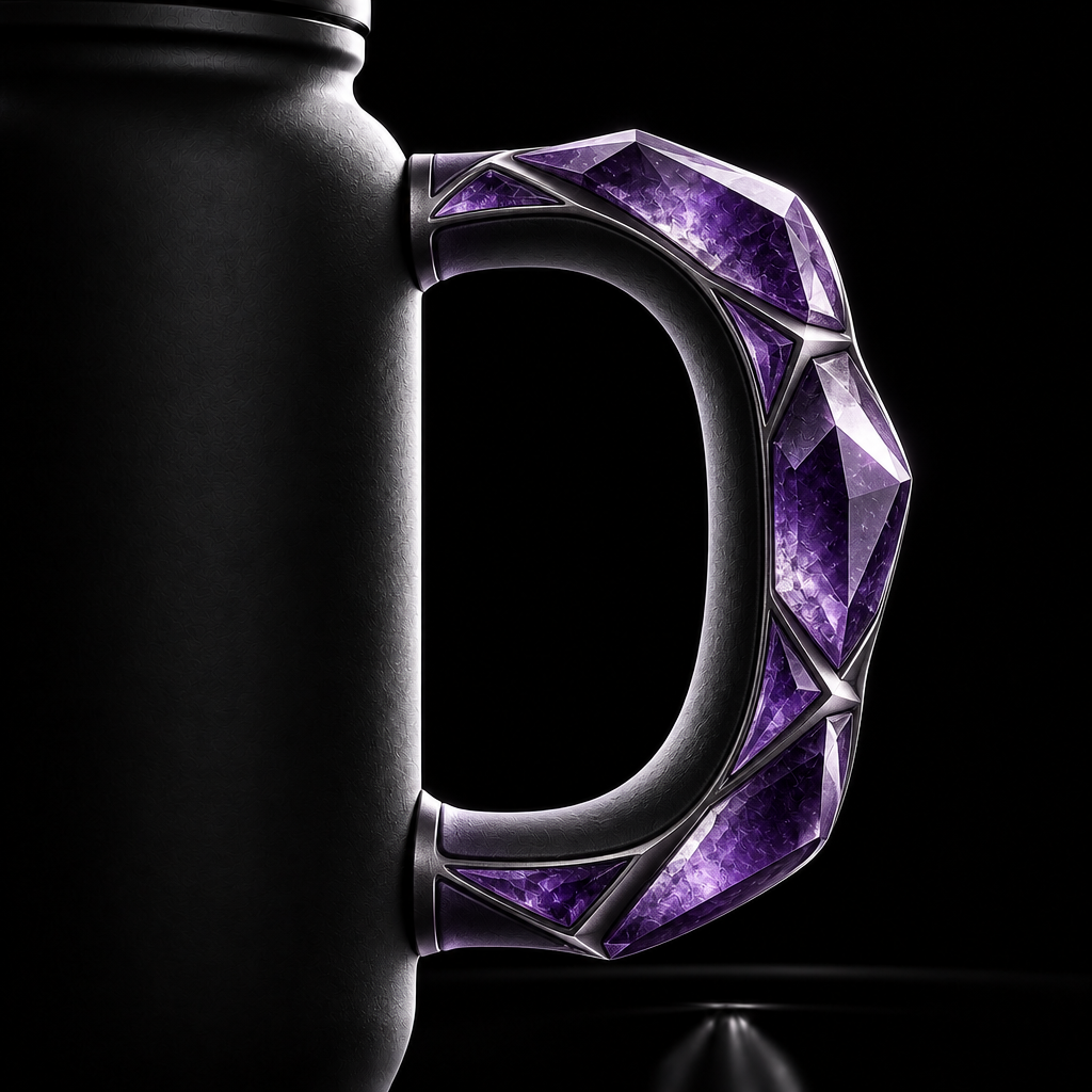 Purple gemstone water bottle design