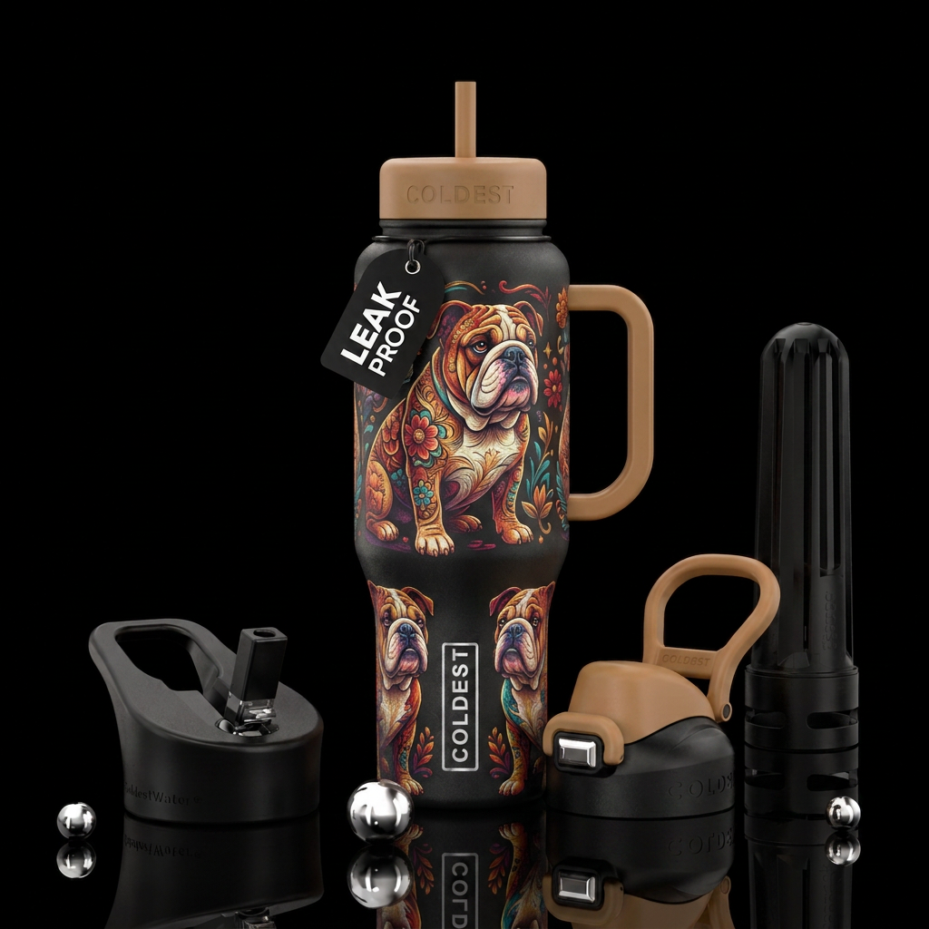 I love my English bulldog water bottle design