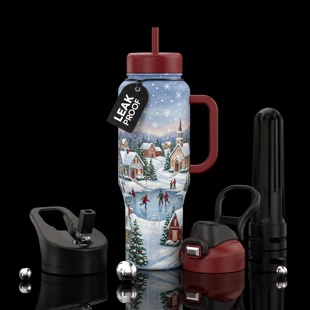 Christmas in Connecticut water bottle design