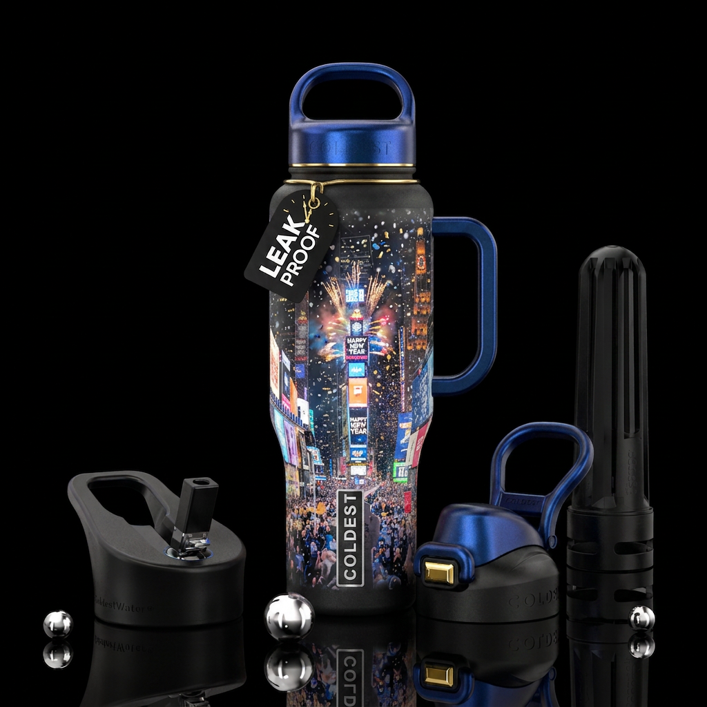 New Year's Eve in Times Square water bottle design
