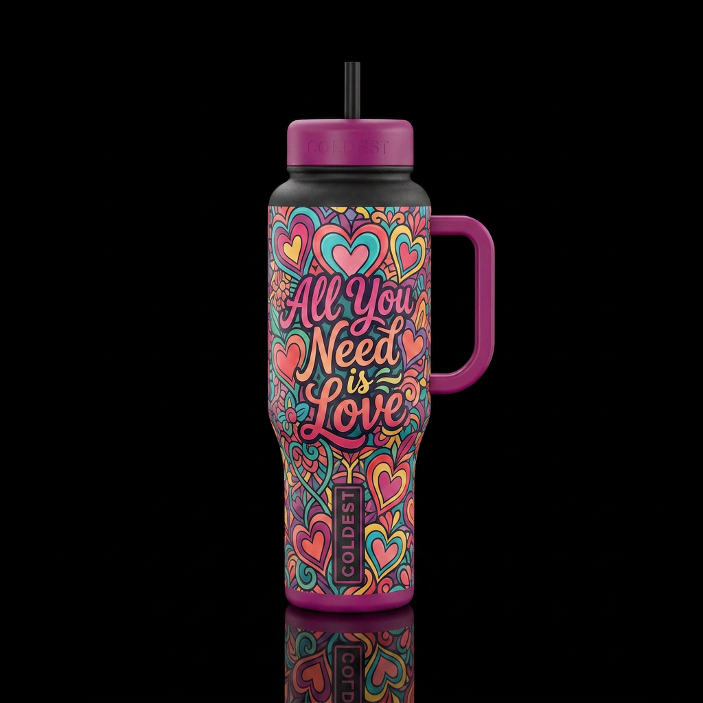 All You Need is Love water bottle design