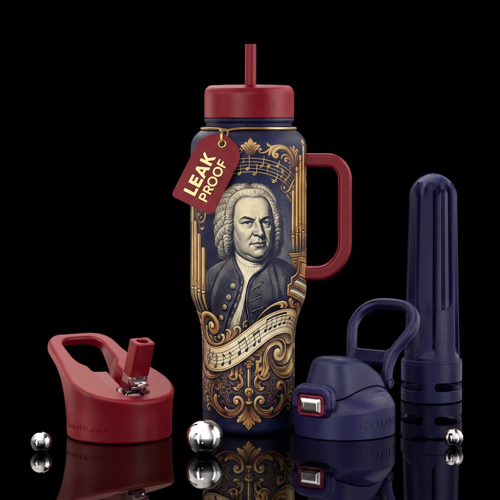 Johann Sebastian Bach water bottle design