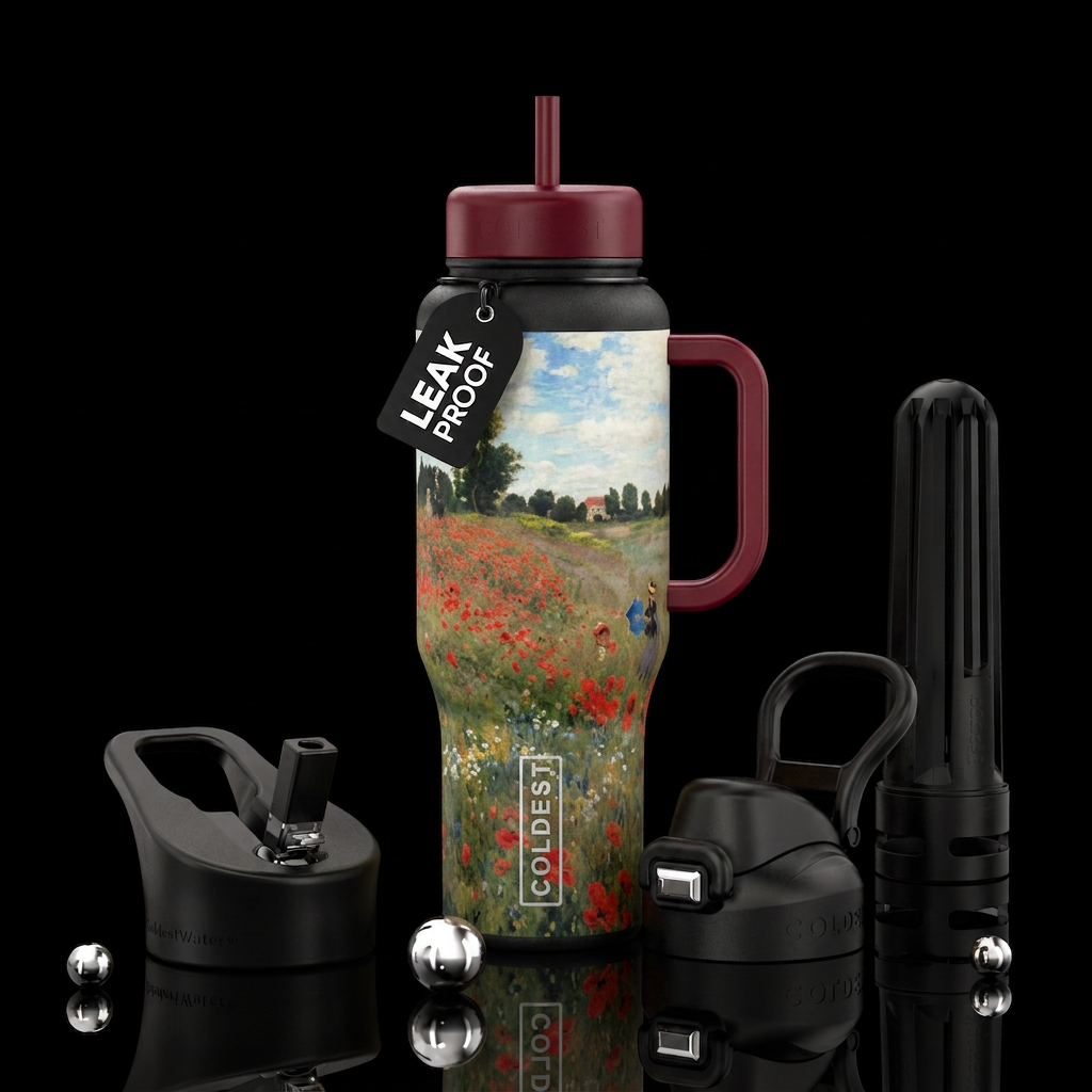 Poppies At Argenteuil water bottle design