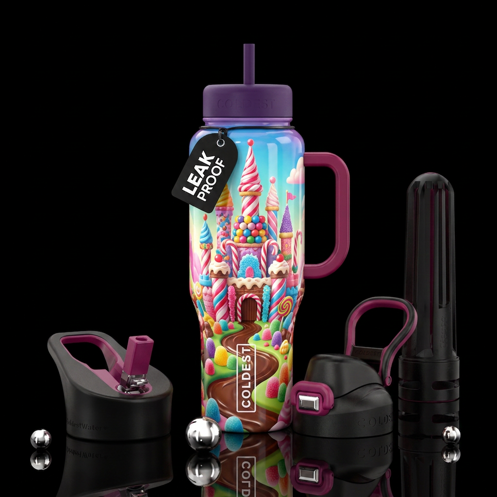The Magic Castle in the Land of Sweets water bottle design
