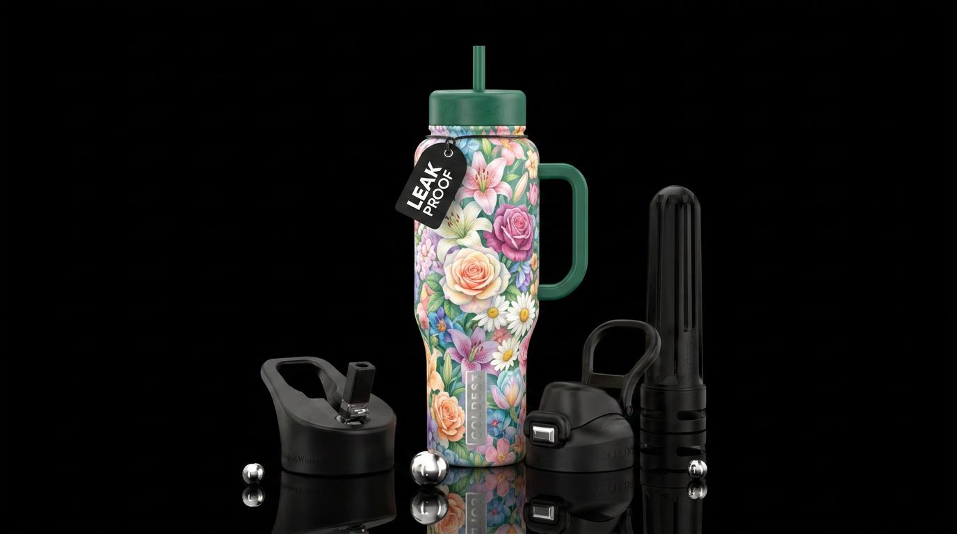Waltz of the Flowers water bottle design