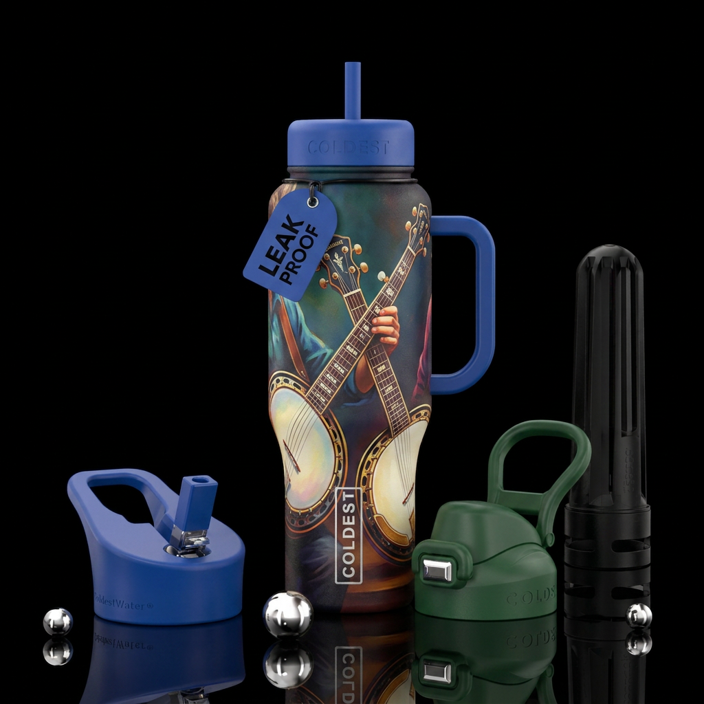 Dueling Banjos water bottle design