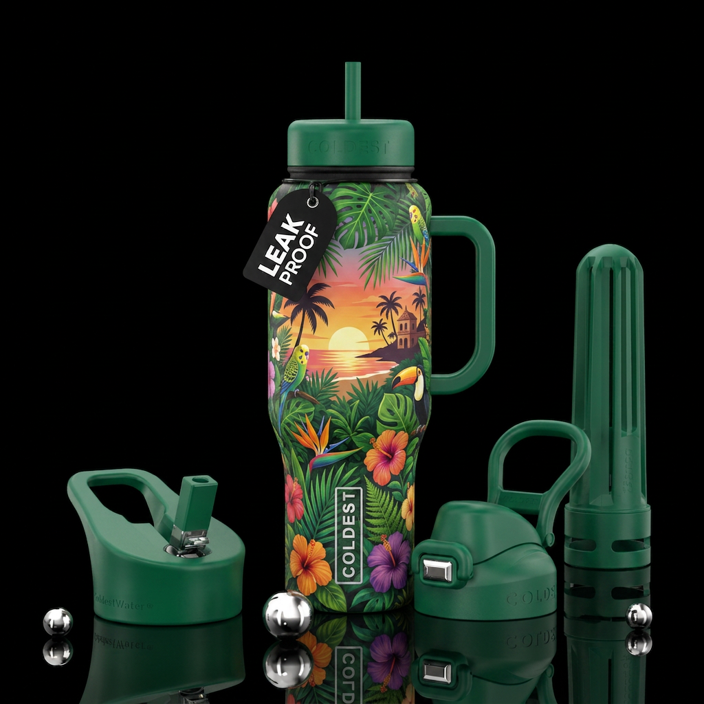 La Isla Bonita (The Beautiful Island) water bottle design