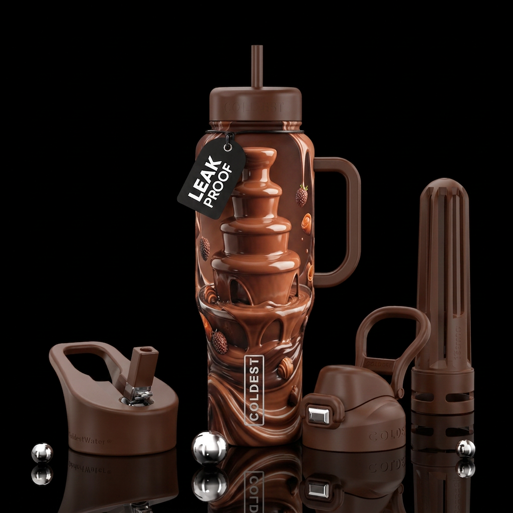 Dreamy Chocolate Fountain water bottle design