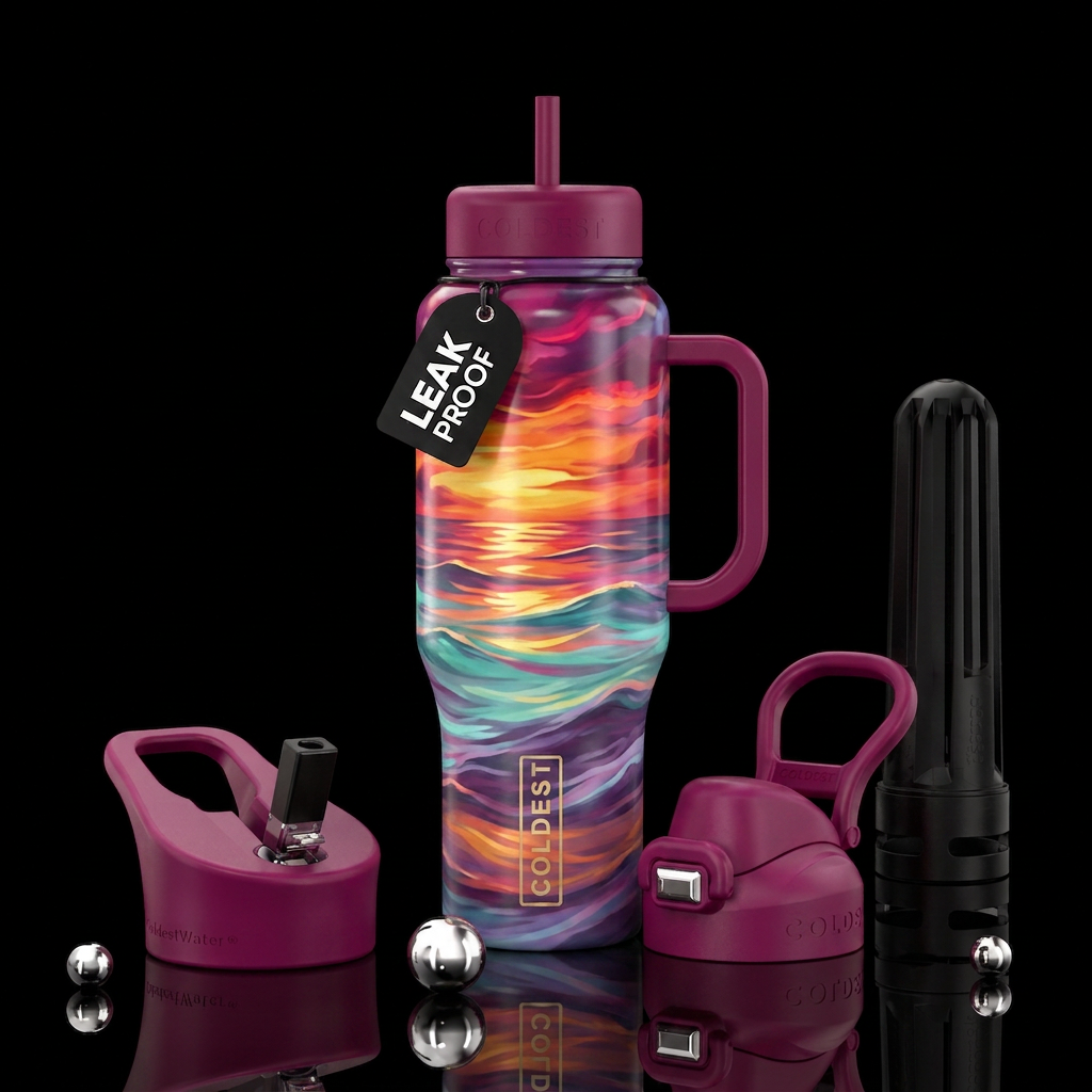 Dreamy Ocean Sunset water bottle design