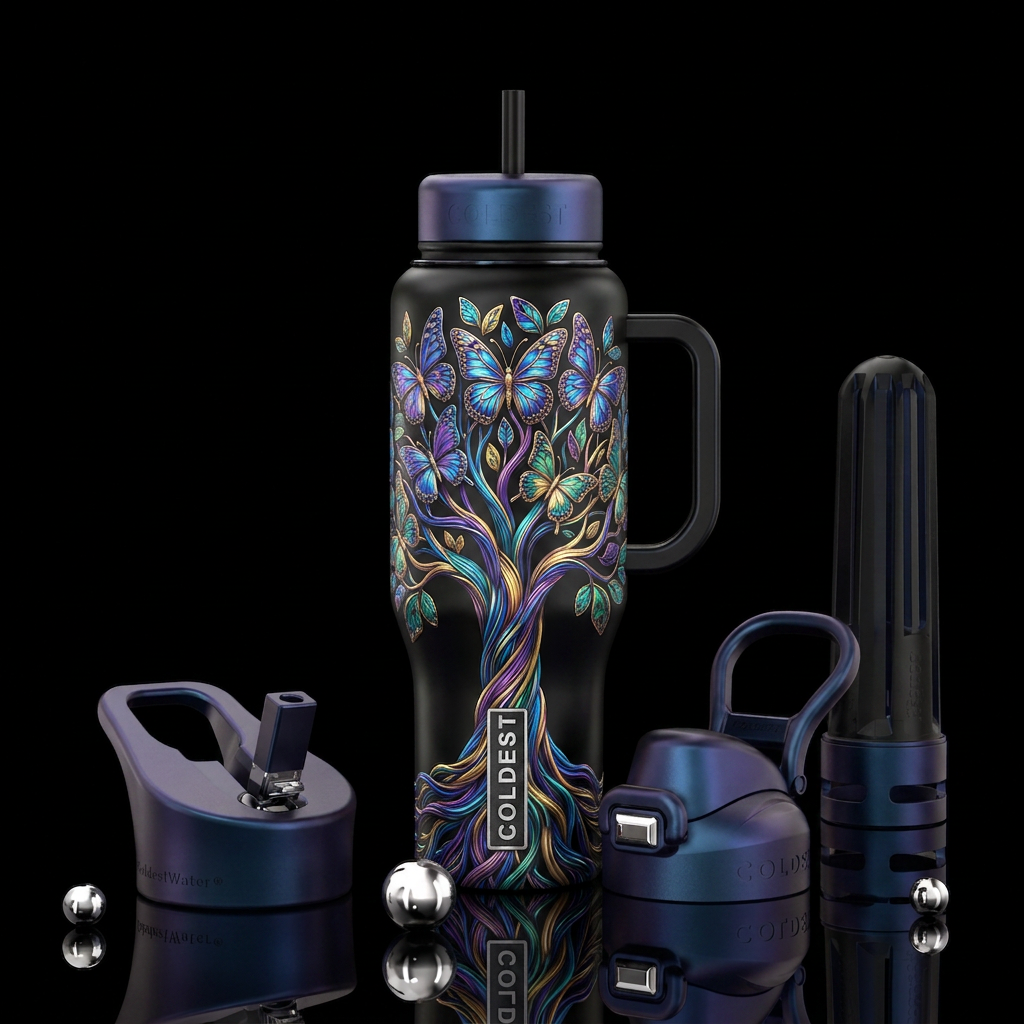 Butterflies Tree of Life water bottle design