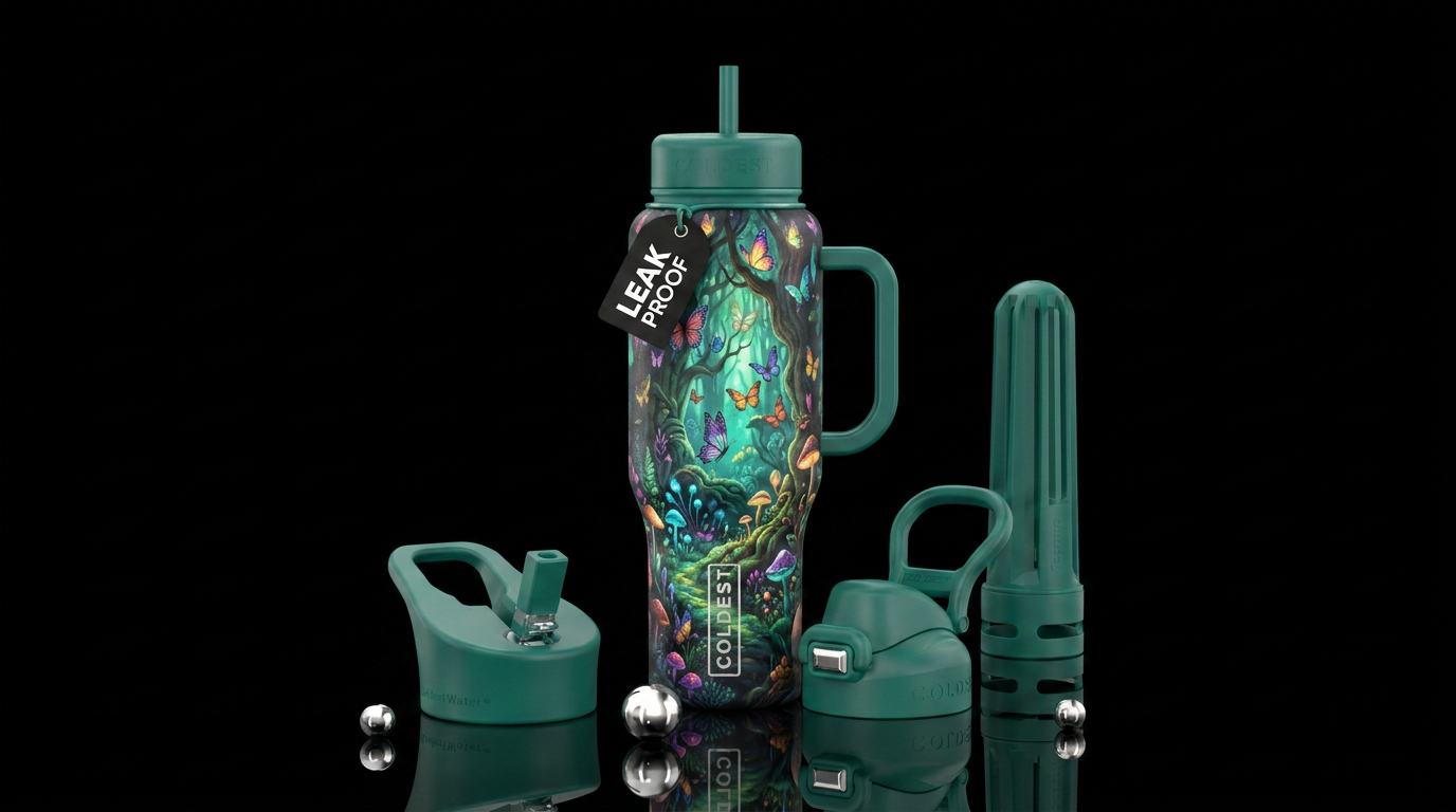 Butterflies Magical Forest water bottle design