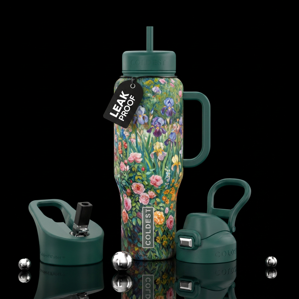The Flowered Garden Claude Monet water bottle design