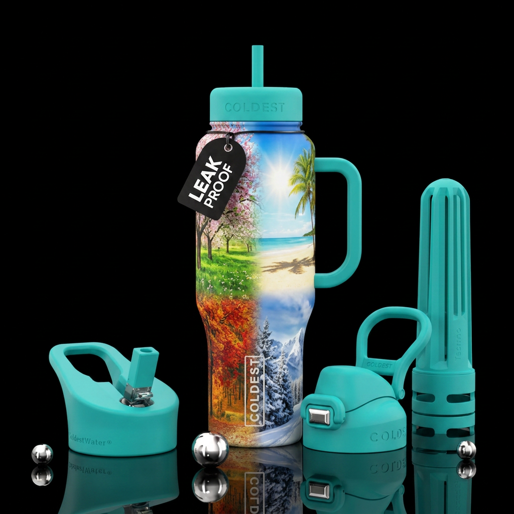 Four Seasons in the Sun water bottle design