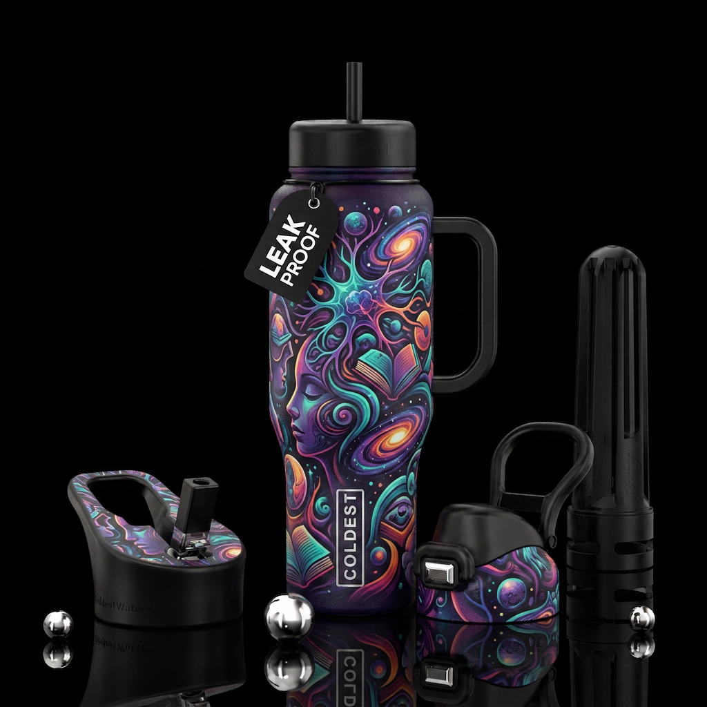 Lost in Thought water bottle design