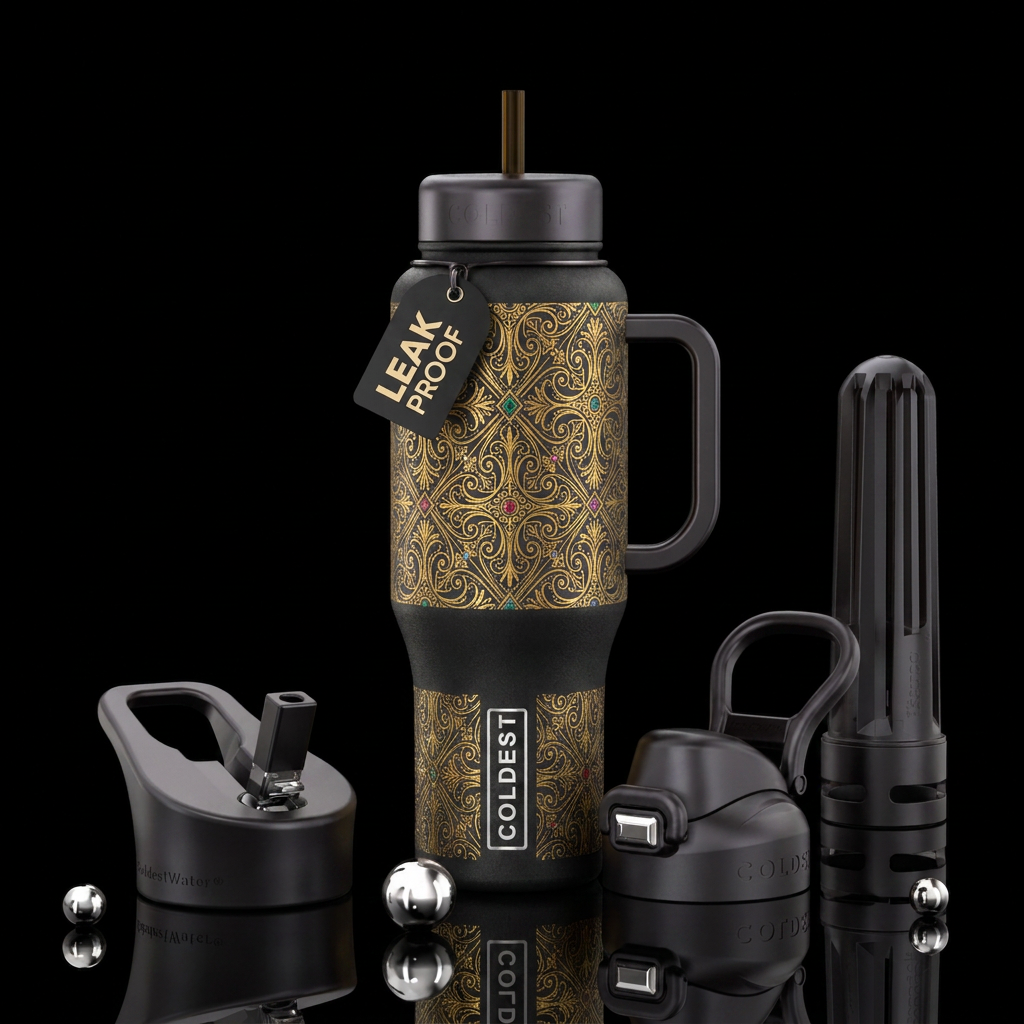 Vintage Glamour water bottle design