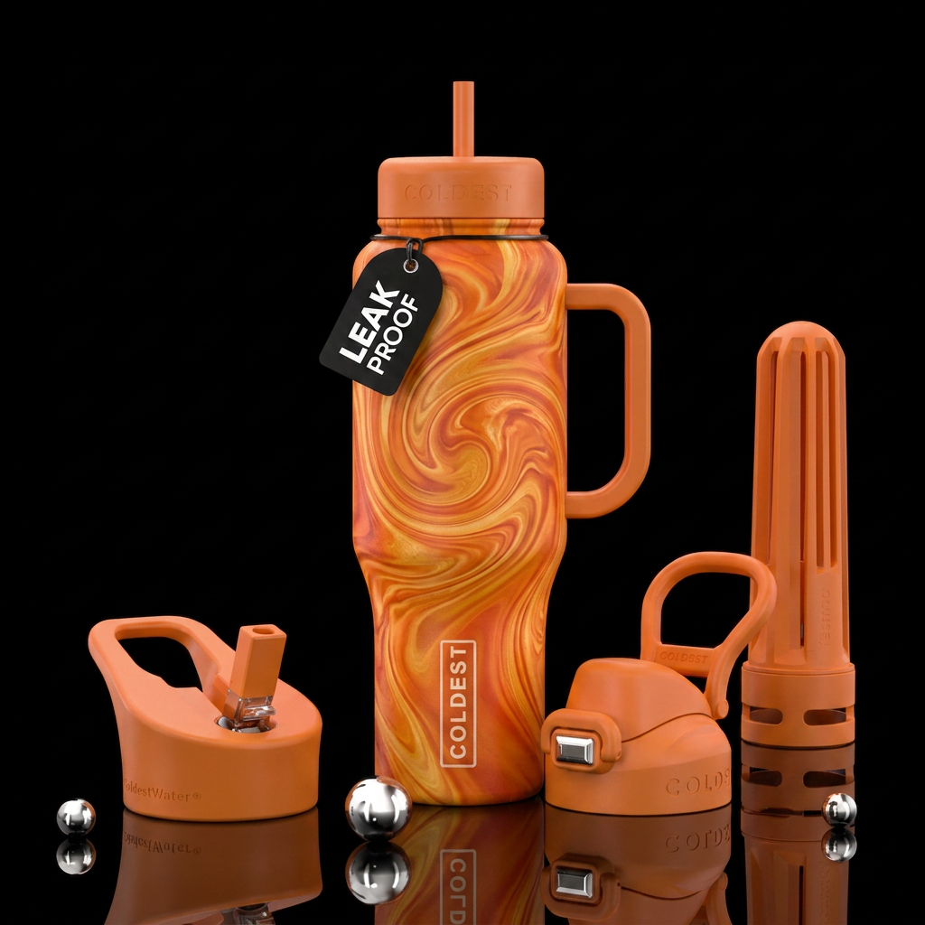 Tangerine Swirl #1 water bottle design